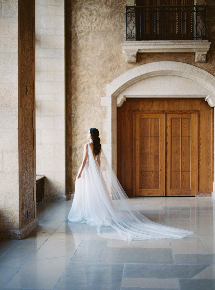 PETRA ultra sheer bridal cape