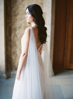 sheer wedding cape