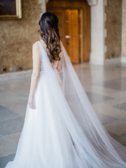 soft sheer bridal cape
