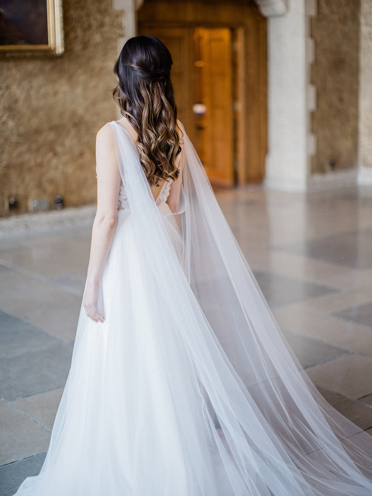 soft sheer bridal cape