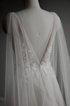 ultra sheer bridal cape