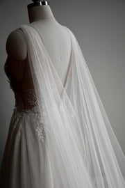 cowl back wedding cape