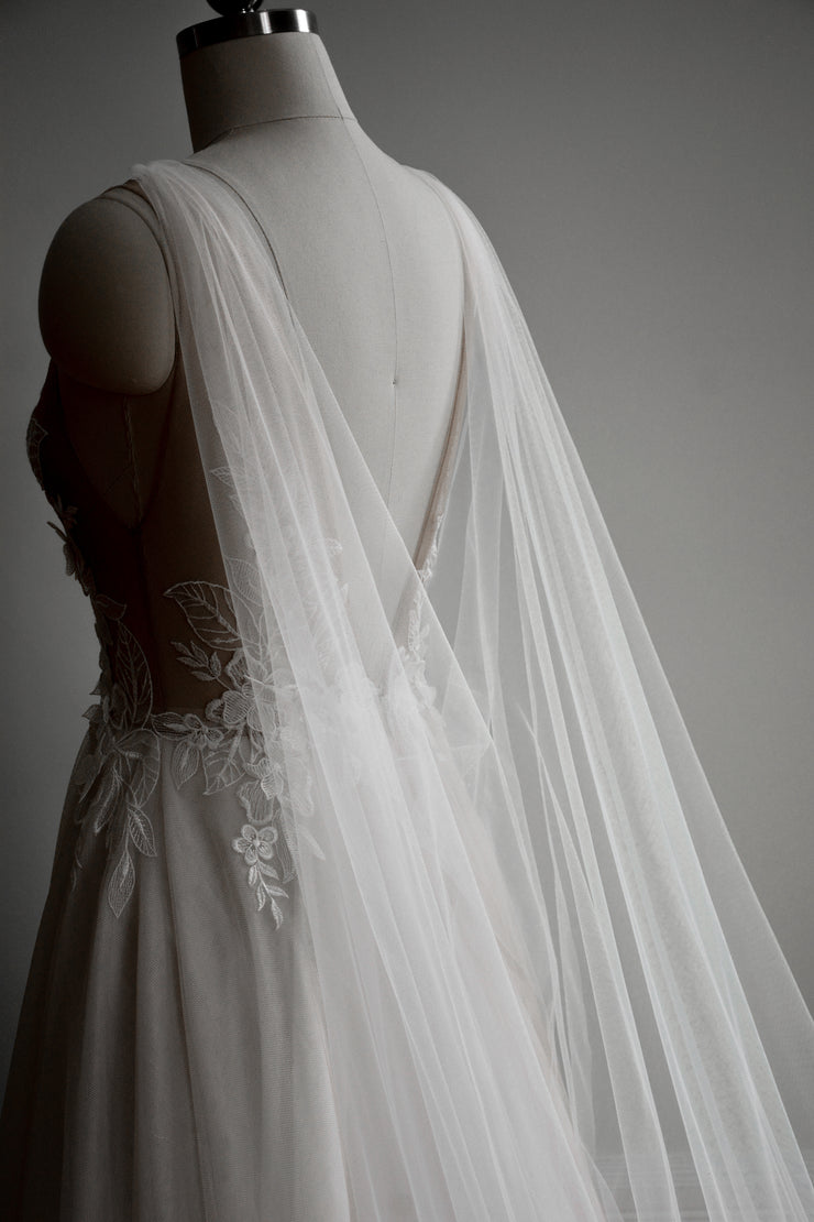 cowl back wedding cape