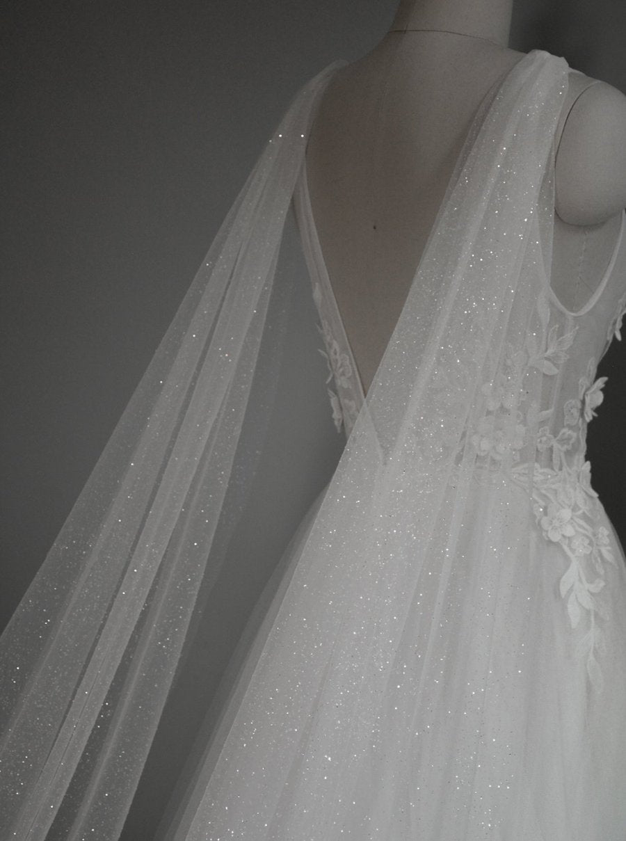 sparkling tulle bridal wings