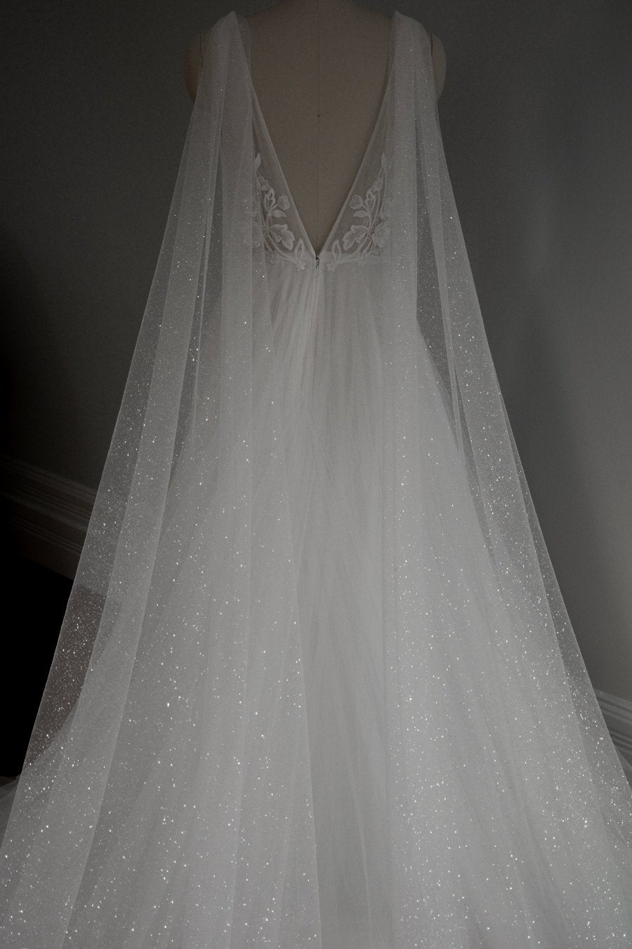 sparkling tulle bridal wings