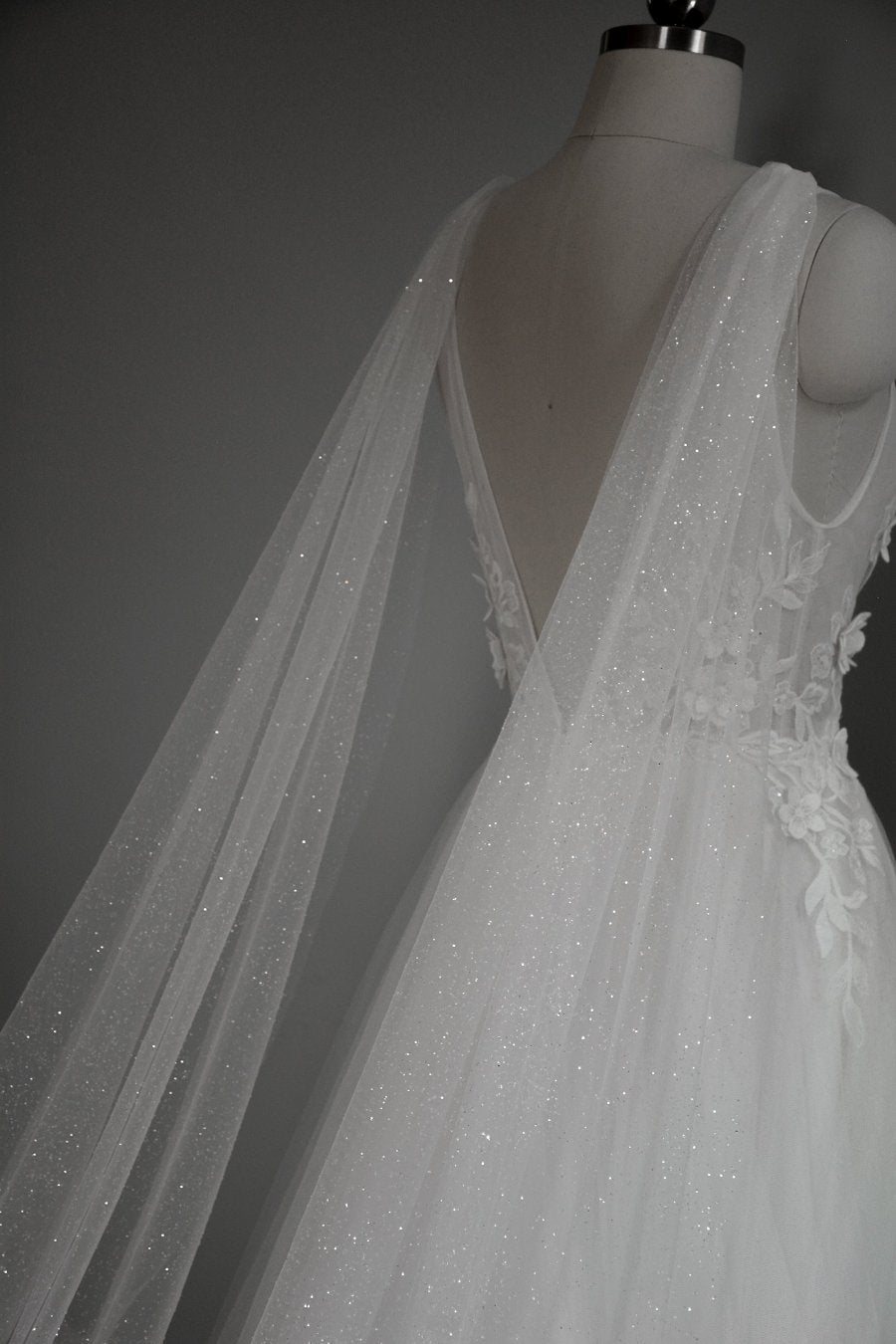 sparkling tulle bridal wings