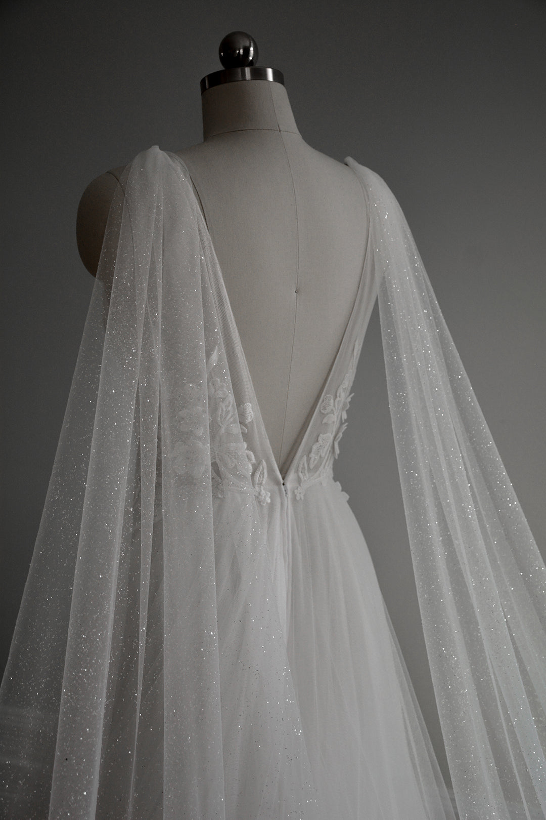 sparkling tulle bridal wings