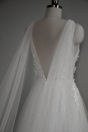 sparkling tulle bridal wings