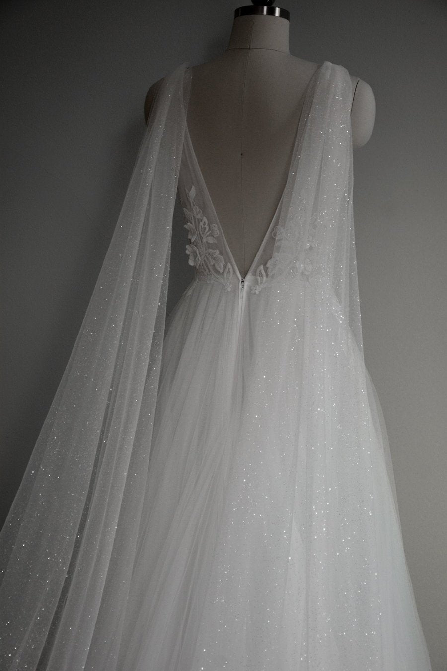 sparkling tulle bridal wings
