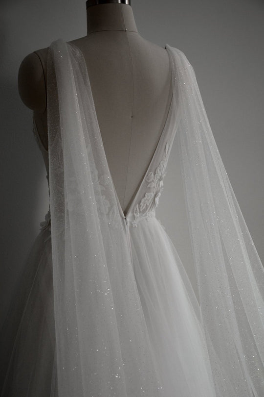 sparkling tulle bridal wings