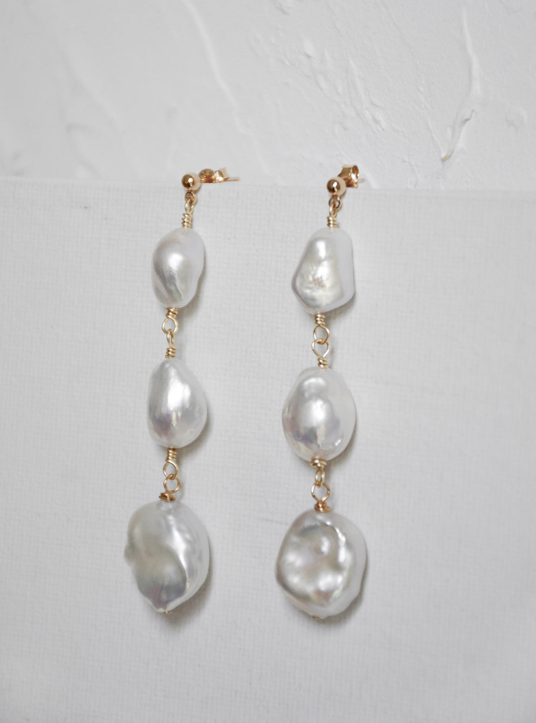 TIA long pearl drop earrings