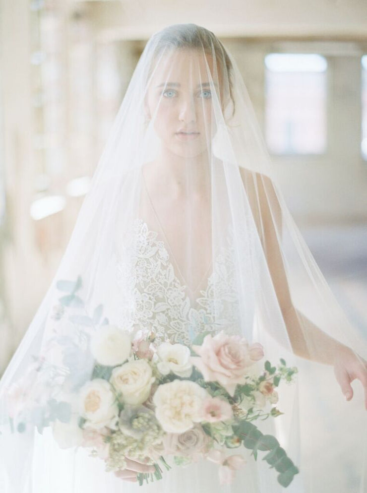 VICTORIA bridal veil with long blusher