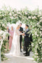 Bridal veil with long blusher.