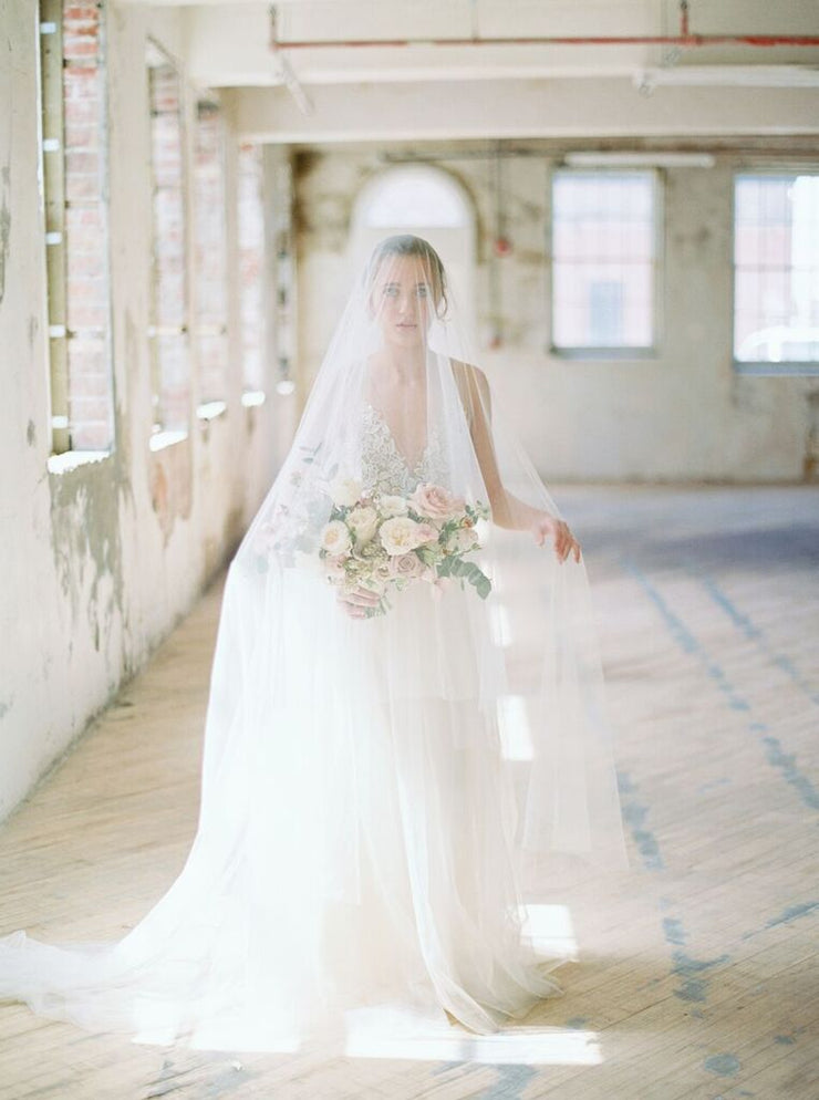 VICTORIA bridal veil with long blusher