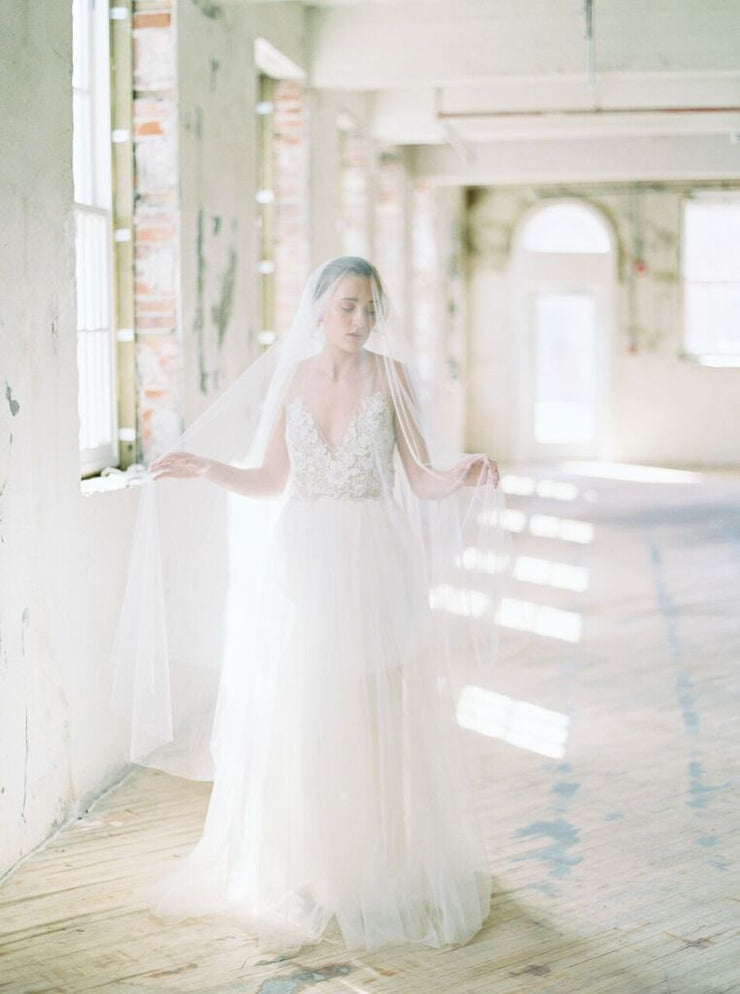 VICTORIA bridal veil with long blusher