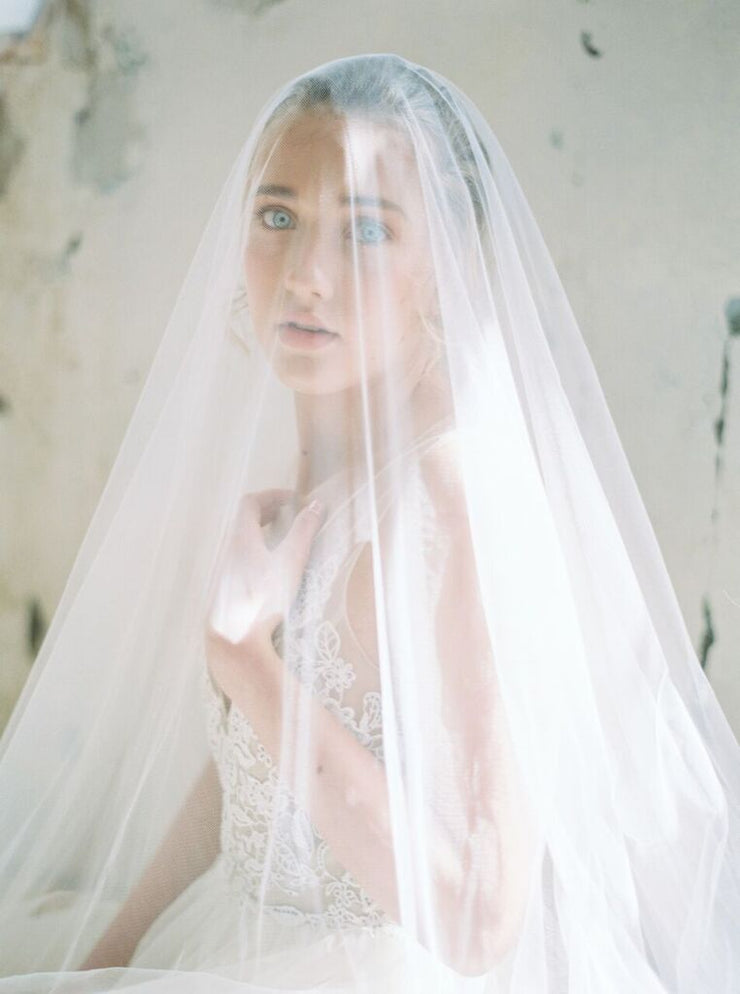 VICTORIA bridal veil with long blusher