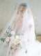 Bridal veil with long blusher.