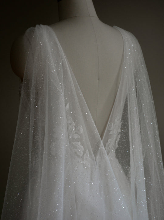 sparkly bridal cape