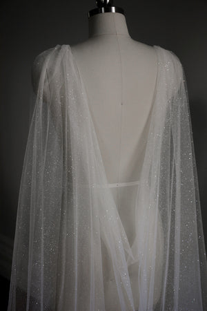 sparkling glitter wedding cape
