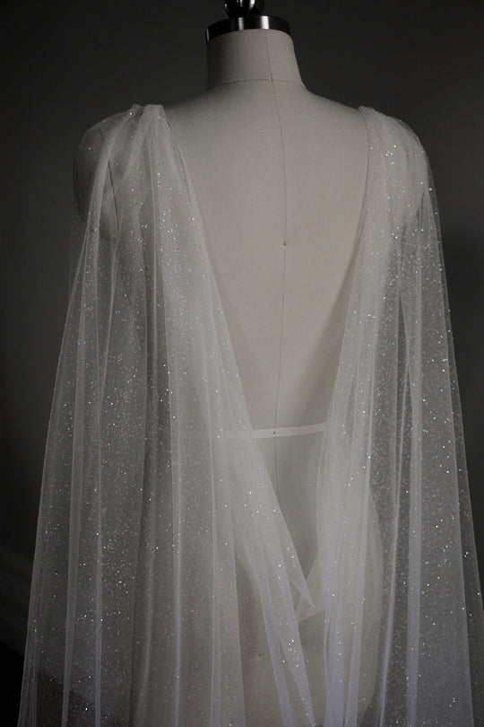 sparkling glitter wedding cape